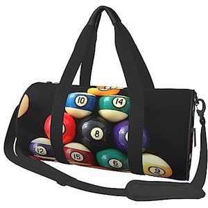 Kleur Biljart Reizen Plunjezak Waterdichte Opvouwbare Sport Gym Bag Overnight Weekend Tassen Voor Vrouwen Mannen, Zwart, One Size, Zwart, Eén maat