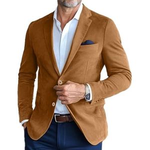 Leader of the Beauty Herenpak blazer slim fit jas prom smoking jas piek revers bruiloft prom smoking jas, Bruin, XS