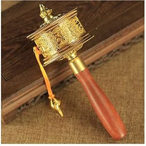 OIFAODAO, Handgebedsmolen Boeddhistische gebedsmolen Stevig en duurzaam; handvat for bidden, zegenen, meditatie, ontspannen, yoga,Gebedswiel(B)