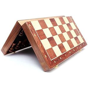 Schaakspel Bordspellen 15 Inch Schaakbordspel, Opvouwbare Magnetische Reisschaakset, Voor Schaakliefhebbers En Leerlingen Games voor Volwassenen