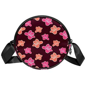 flowerPattern mooie Retro Crossbody Tas Messenger Bag Purse voor Vrouwen, Meerkleurig, 6.7x6.7x2.3 in, Sling Rugzakken