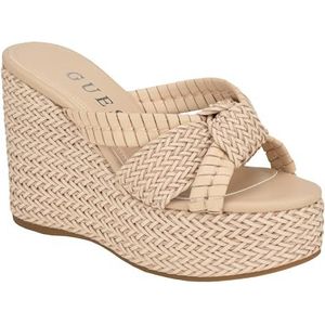 GUESS Dames Eveh Wedge Sandaal, Beige 110, 4 UK, Beige 110, 37 EU