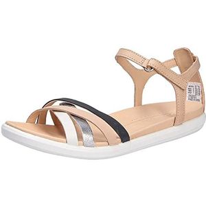 ECCO Simpil Flat Sandalen voor dames, Brun Multicolor Powder, 41 EU