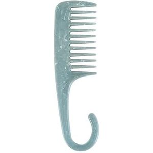 Leuke haarkam Marmer Grote grove kam Eenvoudige textuur Kappers Haarborstel Vrouwelijke antistatische ontklitterkam(Blue)