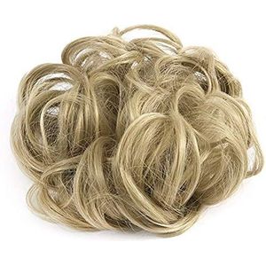 1PC Wavy Curly Messy Hair Bun Extensions Scrunchie Hair Bun Updo Hairpiece Hair Ribbon Ponytail Hair Extensions for Women Girls(Ash Blonde)