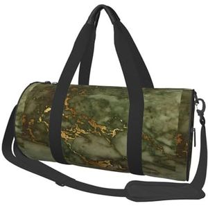 Luxe groen en goud marmer, grote capaciteit reizen plunjezak ronde handtas sport reistas draagtas fitness tas, zoals afgebeeld, Eén maat
