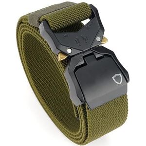 KARMA.DIEM Premium nylon outdoor riem, uniseks, met solide snelsluiting, 3,8 cm x 125 cm lengte, outdoor, tactiek, militair, wandelen, werkriem, olijfgroen, Unisize 125cm