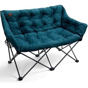 EVER ADVANCED Campingstoel, inklapbaar voor 2 personen, vouwbank, 320 kg belastbaar, luxe klapstoel, XXL, 2-zits, campingsofa, dik gevoerd, hoge rugleuning, extra lang, voor outdoor, tuin, balkon