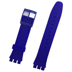 LUGEMA Zwarte Horlogeband Compatibel Met Swatch Band Gesp Compatibel Met SWATCH Siliconen Horloge Band 17mm 19mm 20mm Rubber Strap16MM Horloge Accessoires(Yellow,16mm)
