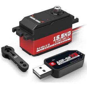 SAEVVCJWW B44BLS V2 45g Gear Super Hoge Snelheid 0.062 sec 15.5KG Laag Profiel Borstelloze Digitale Afstandsbediening Servo Geschikt voor 1/10 (B44BLS V2 Set2)