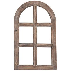 Decoratieve raamkozijnen houten frame raamdummy hout natuur vintage look boven halfrond