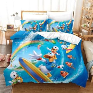 IMSY Duck kinderbeddengoed, 135 x 200 cm, eend beddengoedset, microvezel dekbedovertrek, kussensloop 80 x 80 cm, voor tieners, jongens en meisjes (A, 220 x 240 cm + 75 x 50 cm x 2)