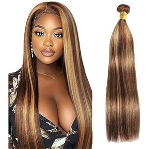 Lakaisa Straight Human Hair Bundles Blonde 100% Unprocessed Brazilian Remy Hair P427 Highlight Real Hair Extensions Sew in Hair 1 Bundle No Smell for Woman 28 Inch