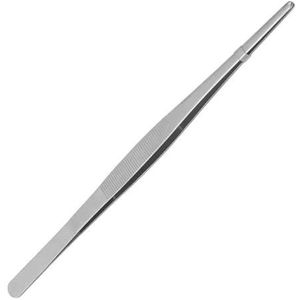 Roestvrijstalen Getande Pincet, Lange Barbecue-voedseltang, Rechte Pincet, Medisch, Tuin, Keuken, Barbecue(30cm)