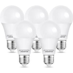 Aigostar LED lamp A5 A60 15W - E27 Fitting - Warm Wit licht 3000K - 1200 lumen - Set van 5 stuks.