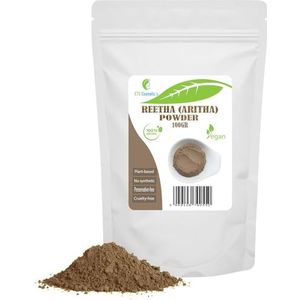 Reetha (Aritha) poeder- 100 gr - Reinigt op natuurlijke wijze de huid en het haar, helpt roos te bestrijden en voedt het haar - 100% natuurlijk