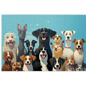 1000 Stuk puzzel voor volwassenen gepersonaliseerde foto puzzel een grote groep honden aangepaste houten puzzel voor familie, verjaardag, bruiloft, spel nachten geschenken, 74,9 cm x 50 cm