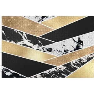 Moderne geometrische kunst marmer glitter wit zwart goud puzzel 1000 stukjes houten puzzel familiespel wanddecoratie