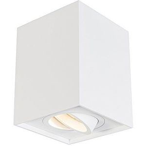 QAZQA - Modern Spot wit verstelbaar - Quadro 1 Up | Woonkamer | Slaapkamer | Keuken - Aluminium Kubus |Vierkant - GU10 Geschikt voor LED - Max. 1 x 50 Watt