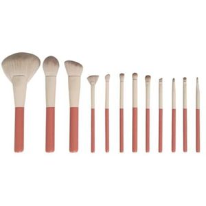 Multifunctionele Make-upborstel Make-upkwasten 12 Stuks Bristle Make-upset Blush Concealer Oogschaduwkwasten Make-upkwasten Oogmake-up Kwasten voor Dames(Without bag)