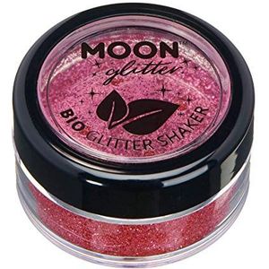 Moon Glitter Biologisch afbreekbare Eco Glitter Shakers - 100% Cosmetic Bio Glitter voor gezicht, lichaam, nagels, haar en lippen - 5 g - roze