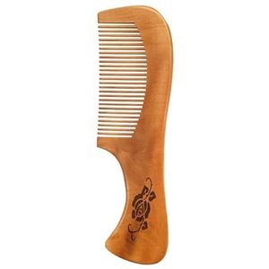 Natuurlijke perzikhouten kam antistatische haarkammen met brede tanden hoofdmassage haarverzorging kam ontwarren draagbaar (maat: F806)