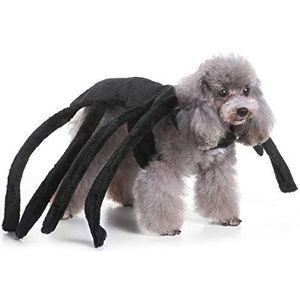 Mokulovely Halloween Spider Pet Kostuum Halloween Feest Aankleden Festival Decoratie Cosplay Honden Katten Kostuum (M,zwart)