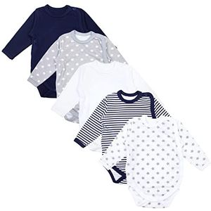 TupTam wikkelbody voor baby?s met lange mouwen, uniseks, print/uni, 5-stuks - 68