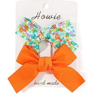 2 stuks/set geschenken meisjes mode strik haaraccessoires haarspelden vlinderdas haarspelden grote strik (oranje)