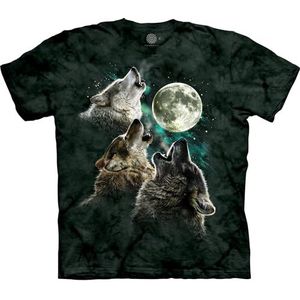 The Mountain Heren Three Wolf Moon T-shirt met korte mouwen, zwart 1, S, Donkergroen, L
