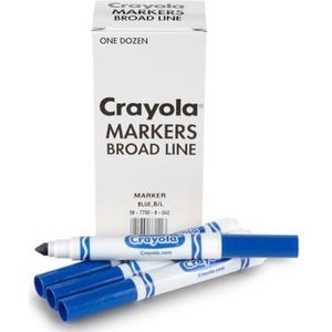 Crayola 12 Count Washable Bulk Markers, Blue