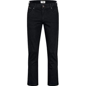 Wrangler Texas Stretch Straight Jeans voor heren, Black Overdye., 32W x 36L
