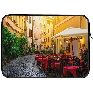 Italiaanse Oude Straat Gedrukt Laptop Sleeve Bag Duurzaam Laptop Case Computer Draagtas Beschermhoes 15 Inch