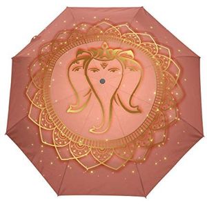 Olifant Leuke Etnische Paraplu Automatische Auto Open Dicht Reizen Zon Blokkeren Winddichte Paraplu's voor Vrouwen Mannen