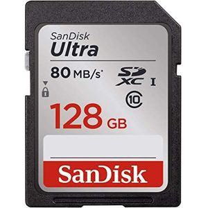 SanDisk 128 GB Ultra UHS-I Klasse 10 SDXC-geheugenkaart, zwart, standaardverpakking (SDSDUNC-128G-GN6IN) (gecertificeerd gerenoveerd)