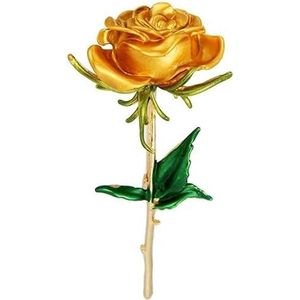 Klassieke geëmailleerde Rose Broche Vrouwen Alloy Rose Wedding Office Casual Broche Pin Fashion luxe bloem pin geschenk