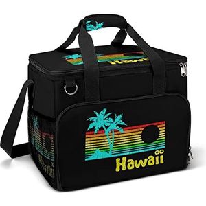 80s Retro Vintage Hawaii Koeltas Geïsoleerde Lunch Tas Picknick Tas Koel Tas Doos Voor Camping Reizen Vissen Reizen