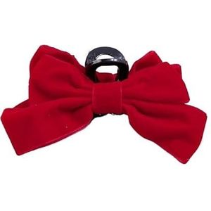 Zwart fluwelen haarclip Shark Clip Zijde Satijn Haarclips Barrette Vrouwen Haarklauwen Grips Haarspeld (Color : Red)