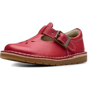 Clarks Joyful Skip T. Ballet Flat voor meisjes, Rood leder, 5 UK Child