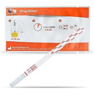 self-diagnostics drugs sneltest Tramadol (TML) - cut-off: 100 ng/ml - 10 teststrips - drugs detectie - diptest - urinetest - tramadol test - 5 min drugstest urine