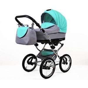 Kinderwagen 3in1 Retro Autostoeltje Buggy Isofix Nostalgica Silver By Saintbaby Mint 3in1 met autostoeltje