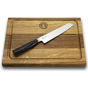 Kai Shun Tim Mälzer cadeauset, scherp KAMAGATA universeel mes (TMK-0701), 15,5 cm + grote snijplank, 30 x 22 cm