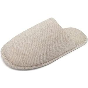 ofoot Heren biologisch katoenen gezellige binnenslippers, traagschuim huis plat, wasbare instapschoenen voor thuis