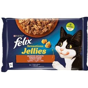 Felix Sensations Jellies 2 zakjes eend + 2 zakjes lam, 85 g x 4