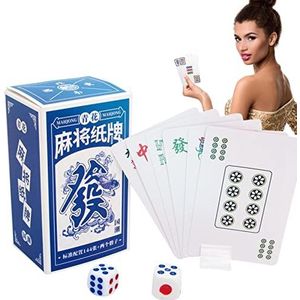 Mahjong Poker | Draagbare Mahjong Game Set,Grappig Mahjong spel voor senioren, familieleden, ouders, Vrienden voor Park Bird Friends, Reizen Recreatie, Outdoor Leisure