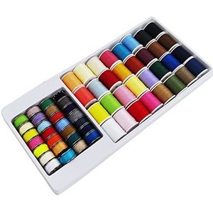 Naaigaren Set, 60 Stks Naaien Klossen Reizen Kit Naaigaren Kit Multi-Color Polyester Met Opbergdoos Voor Arts Craft Projecten Quilten Kleding Reizen Geschikt