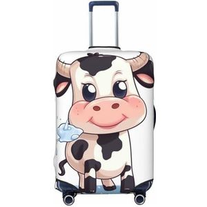 LZQPOEAS Cartoon Melk Koe Print Bagage Cover Elastische Wasbare Koffer Cover Protector Mode Reizen Bagage Covers Fit 18-32 Inch Bagage, Zwart, M