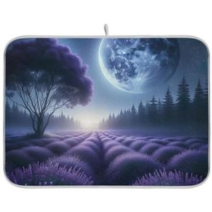 Lavendel Forest Moon Dish Droogmat 45,5 x 61 cm Afvoer Pad Droge Matten voor Keuken Gerechten