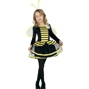 FIESTAS GUIRCA Bijenkostuum voor meisjes - ballerina bijenjurk voor kinderen incl. vleugels en haarband - leeftijd 7-9 jaar - dierkostuums voor carnaval, Halloween, themafeest, zomerfeest