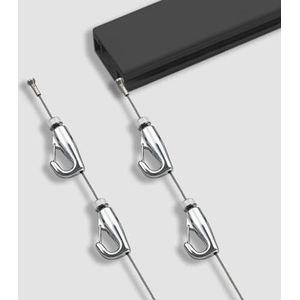 20 40 45 60 80 Inch Picture Track Systeem met Canvas Wire Hanger Kit, Zware Opknoping Fotolijst Muurbevestiging, Kunstgalerijen/Museum/Hotel Fotorailhaken en Draad (zwart, 75 inch (190,5 cm) Track)